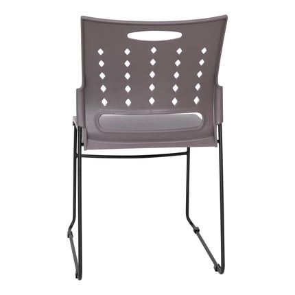Ghế xếp chồng lưng thoáng khí Flash Furniture Hercules màu xám họa tiết kim cương chân trượt đen