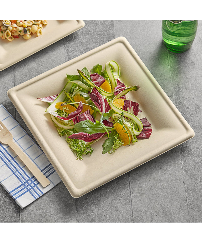 Đĩa vuông sợi thực vật tự nhiên EcoChoice 25,4 x 25,4 cm - Gói 75 cái