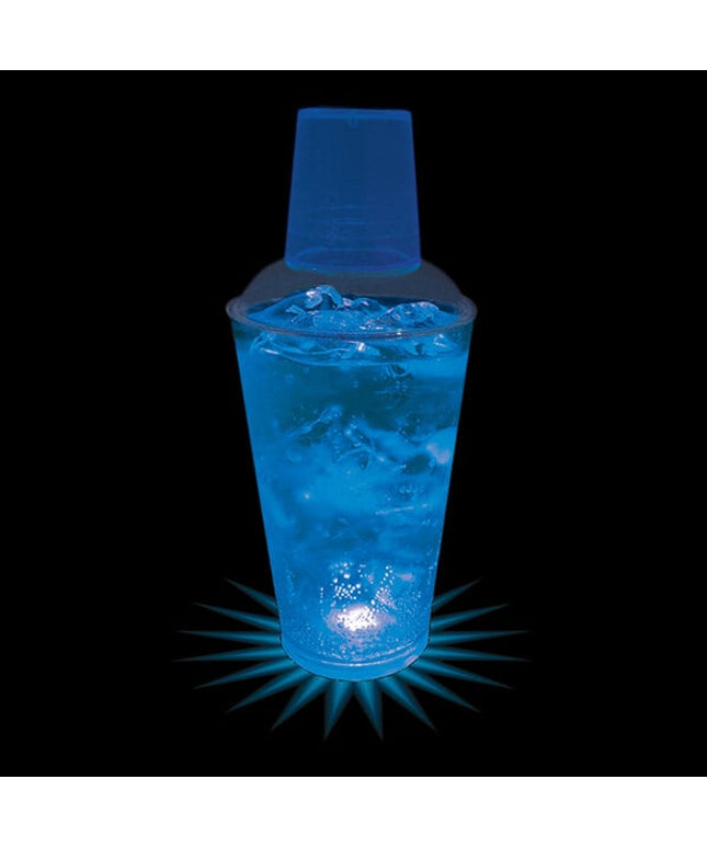 Ly lắc nhựa tùy chỉnh có đèn LED xanh dương 473 ml - Thùng 50 cái