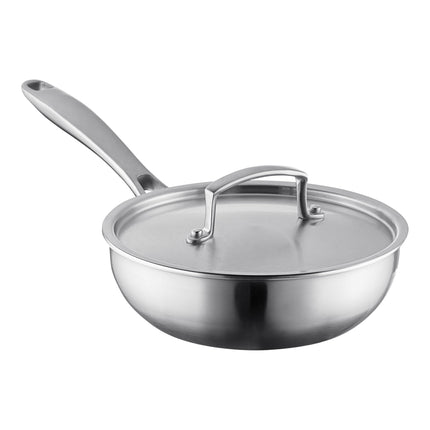 Chảo nấu sốt saucier inox ba lớp Vigor SS3 Series 1,9 lít kèm nắp