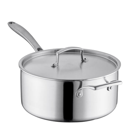 Nồi nấu sốt inox ba lớp Vigor SS3 Series 6,6 lít kèm nắp và tay cầm phụ