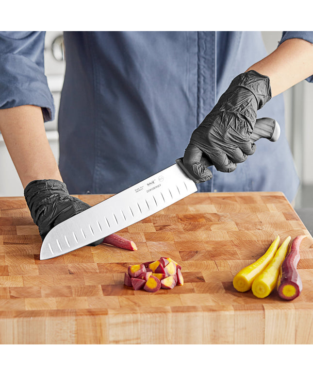 Dao Santoku lưỡi Granton Schraf 23 cm tay cầm TPRgrip