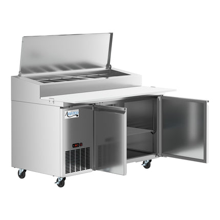 Bàn sơ chế pizza có ngăn lạnh Avantco SSPPT-260 152 cm 2 cửa