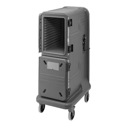 Xe giữ nhiệt vận chuyển khay thực phẩm cao kèm gói an ninh 2 khoang (1 lạnh chủ động / 1 thụ động) Cambro Pro Cart Ultra
