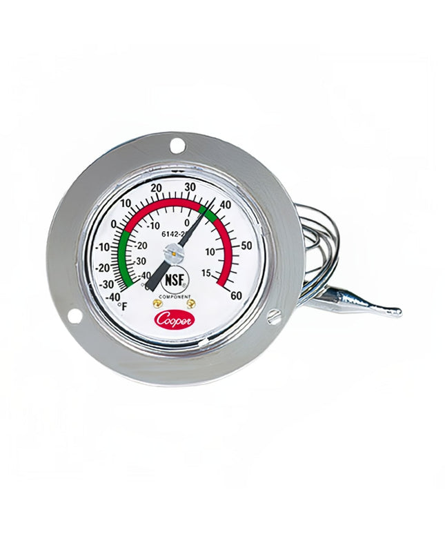 Cooper 6142-20-3 Nhiệt Kế Đồng Hồ Hai Thang Đo 5 oz Mặt Bích Phía Trước 7.6 cm, -40 Đến 60 Độ F