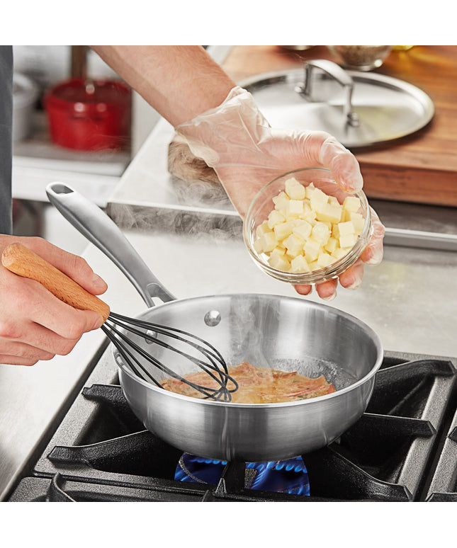 Chảo nấu sốt saucier inox ba lớp Vigor SS3 Series 1,9 lít kèm nắp