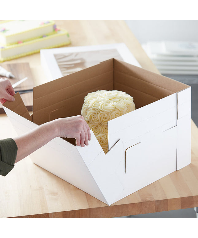 Hộp đựng bánh điều chỉnh được Enjay B-FB16 Flexbox trắng 40,6 x 40,6 x 30,5 cm - Gói 5 cái