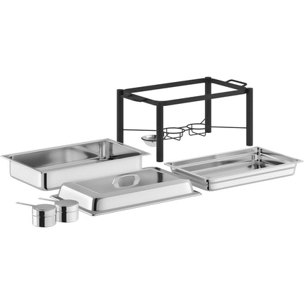 Bộ nồi hâm buffet gang rèn trụ Acopa 7,6 lít full-size nắp và tay cầm thép không gỉ
