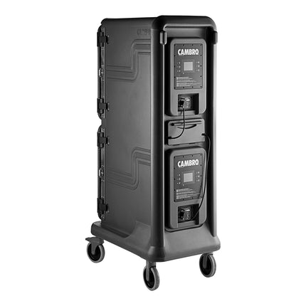 Xe giữ nhiệt vận chuyển khay thực phẩm cao 2 khoang nóng chủ động Cambro Pro Cart Ultra PCU1000HH615 màu xám than