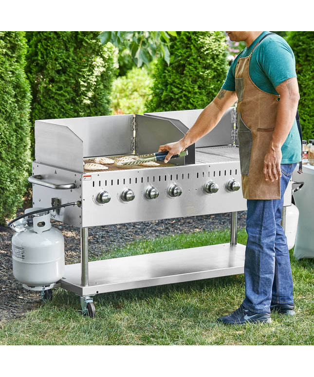 Bếp nướng ngoài trời gas LP thép không gỉ Backyard Pro LPG60 152 cm kèm chắn gió