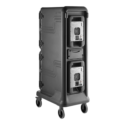 Xe giữ nhiệt vận chuyển khay thực phẩm cao 2 khoang lạnh chủ động Cambro Pro Cart Ultra PCU1000CC615 màu xám than