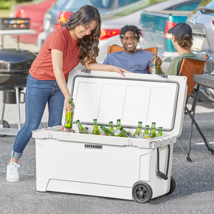Thùng đá di động đúc quay CaterGator CG100WHW màu trắng 104 lít