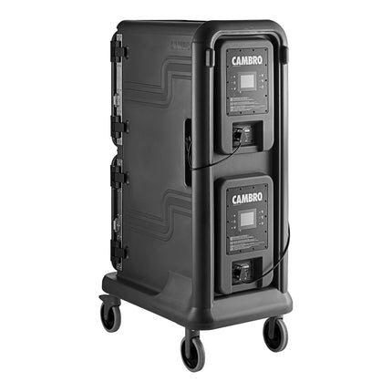 Xe giữ nhiệt vận chuyển khay thực phẩm cao 2 khoang nóng chủ động Cambro Pro Cart Ultra PCU800HH615 màu xám than