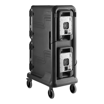 Xe giữ nhiệt vận chuyển khay thực phẩm cao 2 khoang lạnh chủ động Cambro Pro Cart Ultra PCU800CC615 màu xám than