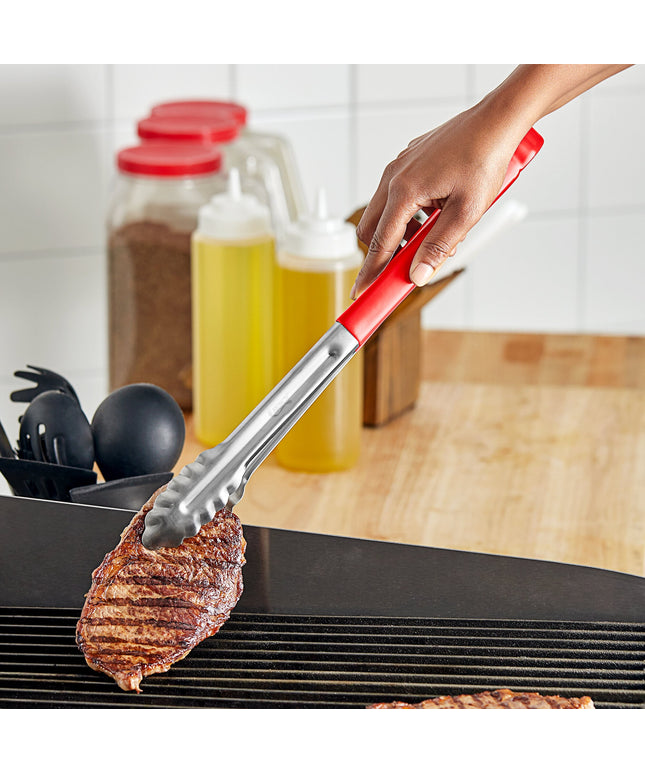 Kẹp gắp răng cưa thép không gỉ tay cầm phủ nhựa màu đỏ Choice 41 cm