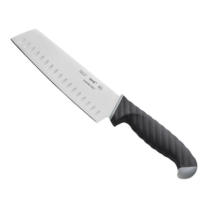 Dao Nakiri lưỡi rãnh Granton Schraf 17,8 cm tay cầm TPRgrip