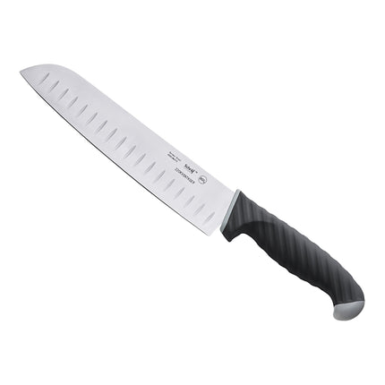 Dao Santoku lưỡi Granton Schraf 23 cm tay cầm TPRgrip