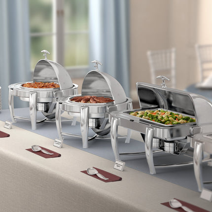 Nồi hâm buffet inox tròn nắp trượt Acopa Heavy Weight 6,2 lít