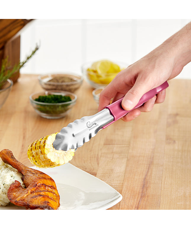 Kẹp phục vụ Choice 24 cm thép không gỉ tay cầm phủ tím không gây dị ứng mép sò điệp