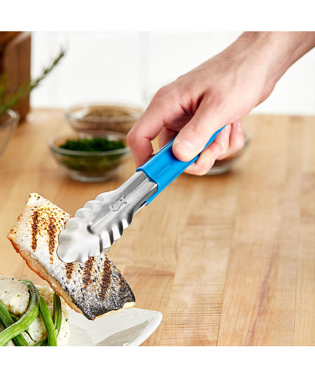 Kẹp gắp inox Choice 24 cm tay cầm phủ xanh dương có khía