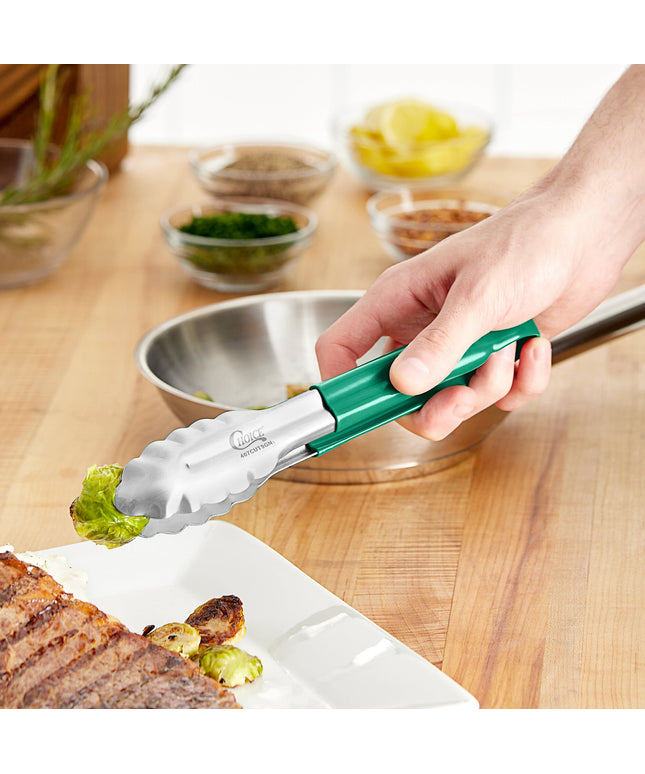 Kẹp gắp vỏ sò thép không gỉ tay cầm bọc xanh lá Choice 24 cm