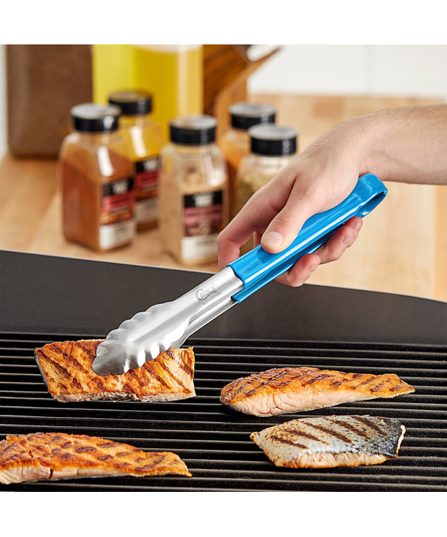 Kẹp gắp răng cưa thép không gỉ tay cầm phủ nhựa màu xanh dương Choice 30 cm