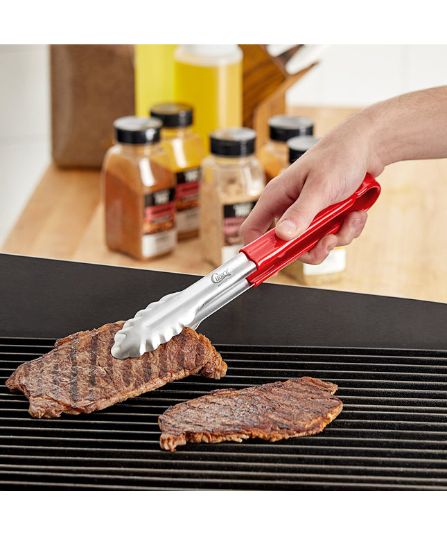 Kẹp gắp răng cưa thép không gỉ tay cầm phủ nhựa màu đỏ Choice 30 cm