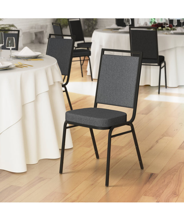 Ghế tiệc Lancaster bàn & Seating vuông Back ghế tiệc xám Fabric và đen Frame