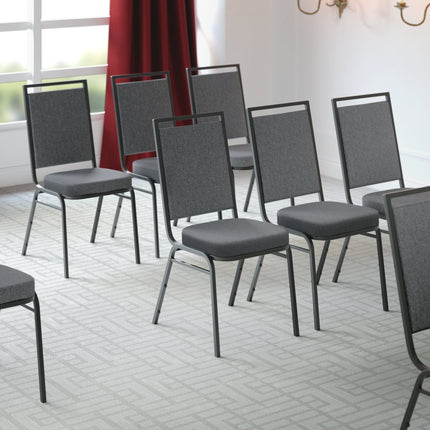 Ghế tiệc Lancaster bàn & Seating vuông Back ghế tiệc xám Fabric và đen Frame