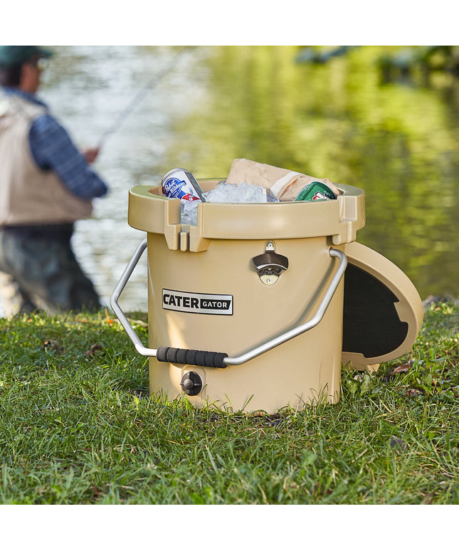 Thùng giữ lạnh rotomolded tròn ngoài trời CaterGator CCG20B màu be 18,9 lít