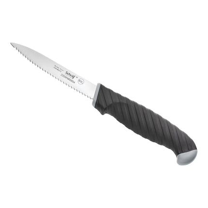 Dao gọt lưỡi răng cưa Schraf 10,2 cm cán TPRgrip