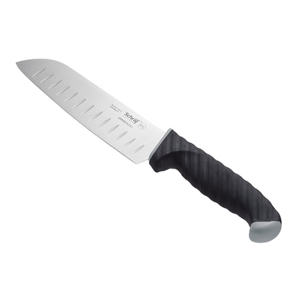 Dao Santoku lưỡi rãnh Granton tay cầm TPRgrip Schraf 18 cm