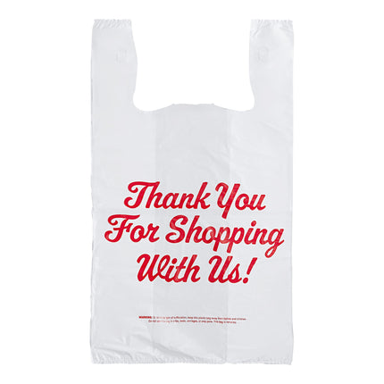 Túi nhựa quai áo in chữ "Thank You" Choice cỡ lớn 1/5 màu trắng hạng trung - Thùng 500 cái