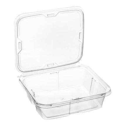 Hộp đựng thực phẩm nhựa Inline Plastics Safe-T-Fresh 1,4 lít chống giả mạo có bản lề kèm nắp phẳng - Thùng 150 cái