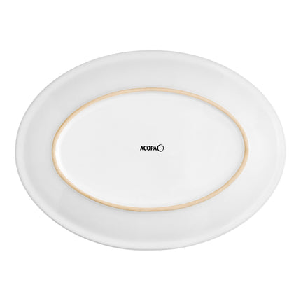 Đĩa oval sứ trắng sáng kiểu coupe Acopa 33 x 25,4 cm - Thùng 12 cái