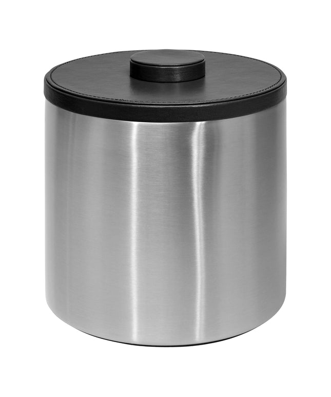 Xô đá inox bạc room360 London 2,8 lít với nắp da giả đen - Thùng 4 cái