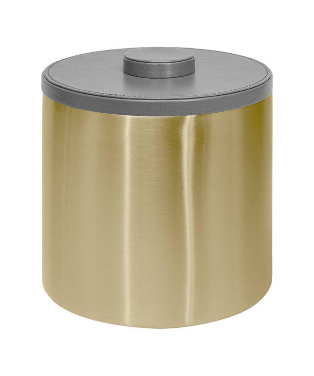 Xô đựng đá inox đồng thau mờ nắp da giả room360 London 2,8 lít - Màu vàng đồng xám, Thùng 4 cái