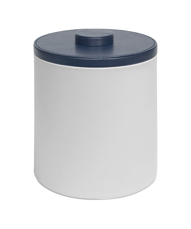Xô đựng đá giả da màu trắng kèm nắp xanh navy room360 London 3,3 lít - Thùng 4 cái