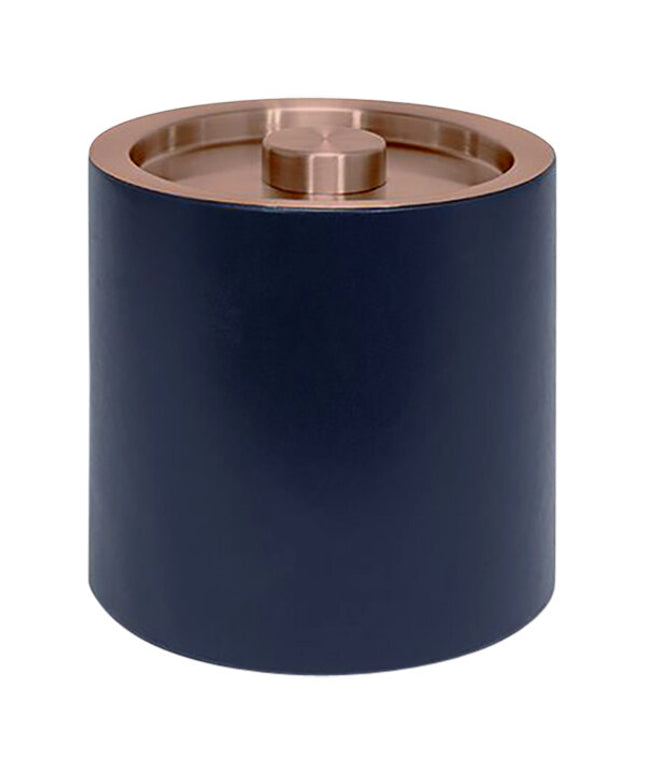Xô đựng đá bọc da PU room360 London 3,3 lít màu xanh navy kèm nắp vàng hồng - Thùng 4 cái