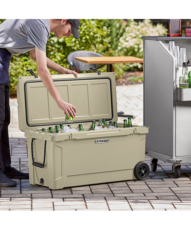 Thùng đá giữ lạnh di động CaterGator CG100TANW đúc rotomold ngoài trời 104 lít màu nâu vàng