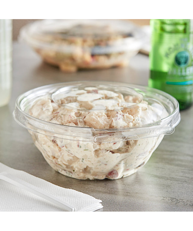 Tô chống giả mạo Inline Plastics Safe-T-Fresh 24 oz (710 ml) với nắp vòm bản lề - Thùng 150 cái