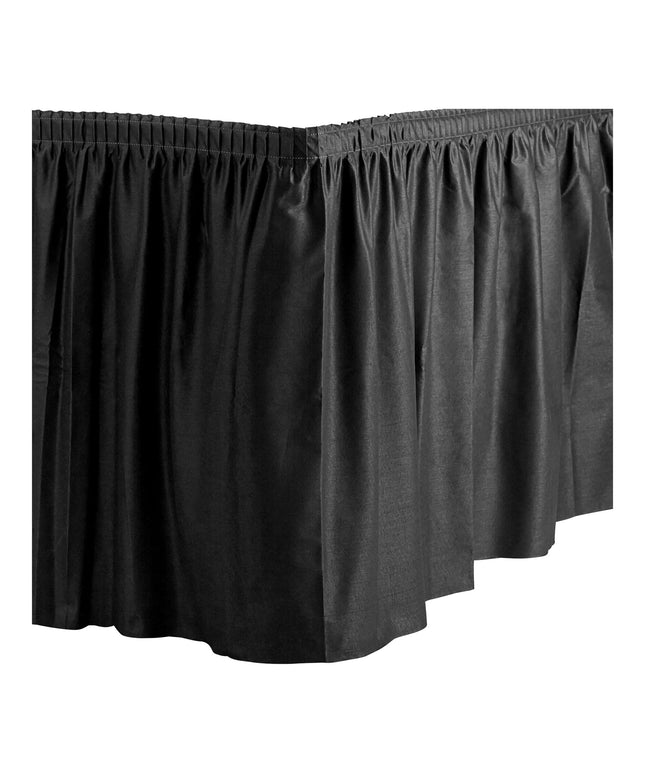 Váy bàn vải polyester xếp ly Table Mate 4,3 m x 74 cm màu đen - Thùng 6 cái
