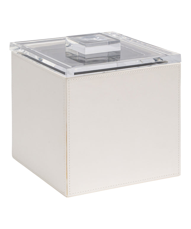 Xô đựng đá room360 London 3,3 lít trắng giả Leather xô đựng đá vuông kèm nắp acrylic - Thùng 4 cái