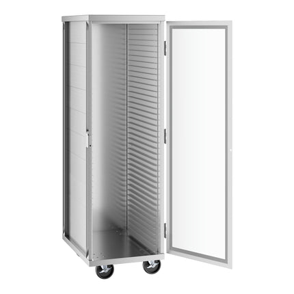 Xe giá khay kín 40 khay Regency nạp đầu cửa acrylic trong - Hàn liền