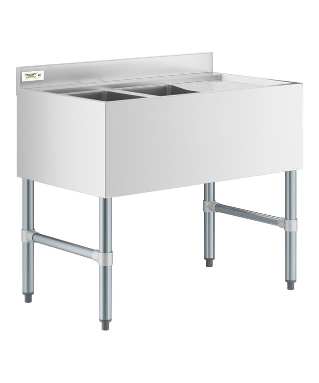 Bồn rửa dưới quầy 2 ngăn Regency 91 x 53 cm, mặt để ráo phải 30 cm