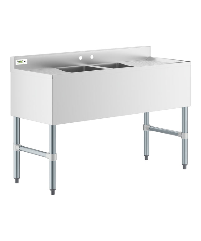Bồn rửa quầy bar 2 ngăn Regency 122 x 48 cm có 2 bàn thoát nước