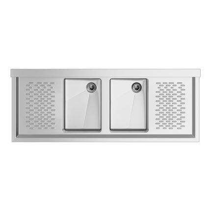 Bồn rửa quầy bar 2 ngăn Regency 122 x 48 cm có 2 bàn thoát nước