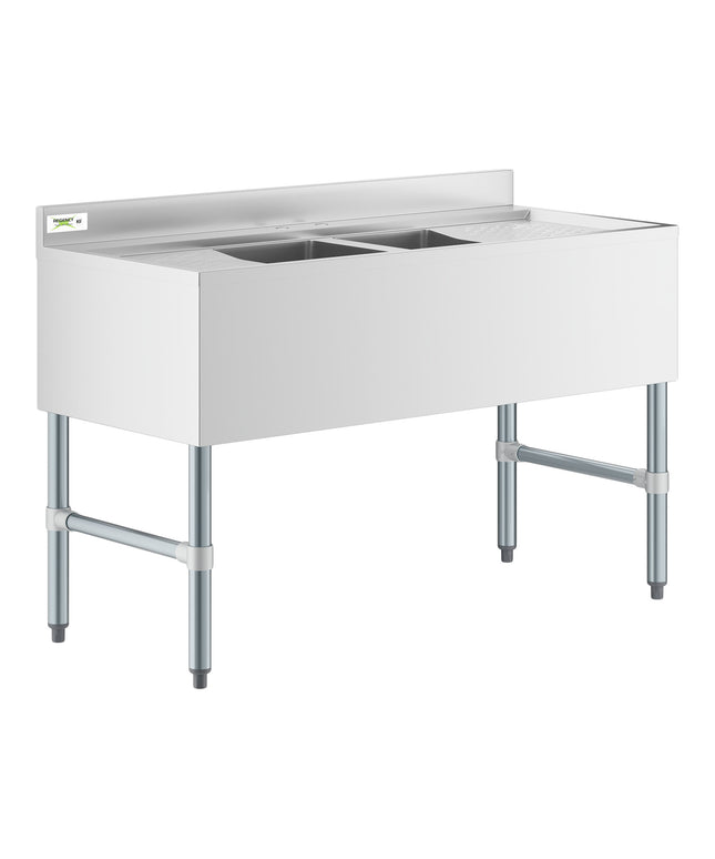 Bồn rửa dưới bar 2 ngăn Regency 122 x 53 cm kèm 2 bàn thoát nước 33 cm