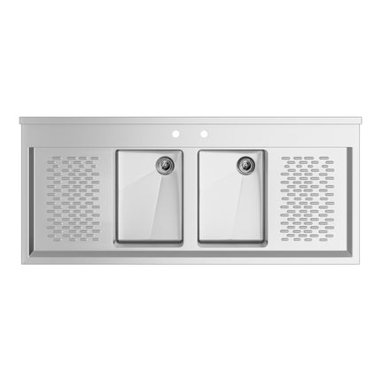 Bồn rửa dưới bar 2 ngăn Regency 122 x 53 cm kèm 2 bàn thoát nước 33 cm