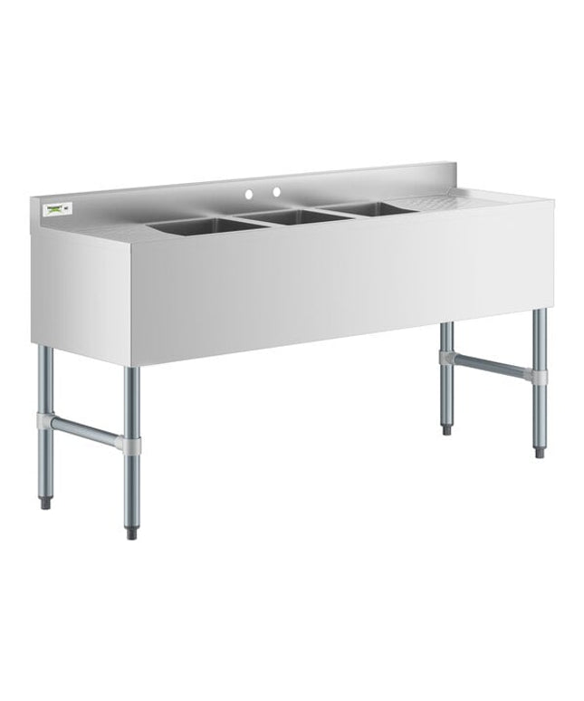 Chậu rửa gầm quầy 3 hộc Regency 152 x 48 cm kèm 2 bàn ráo